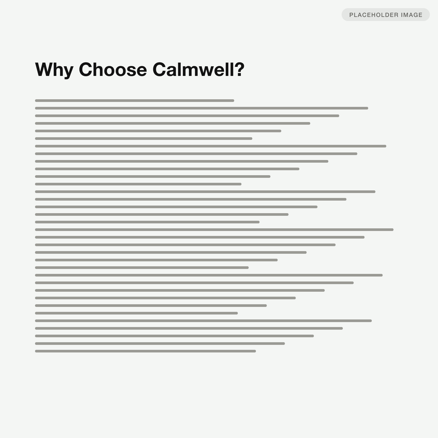 Original secondary image: the heading 'Why Choose Calmwell?' above more than thirty lines of small text.