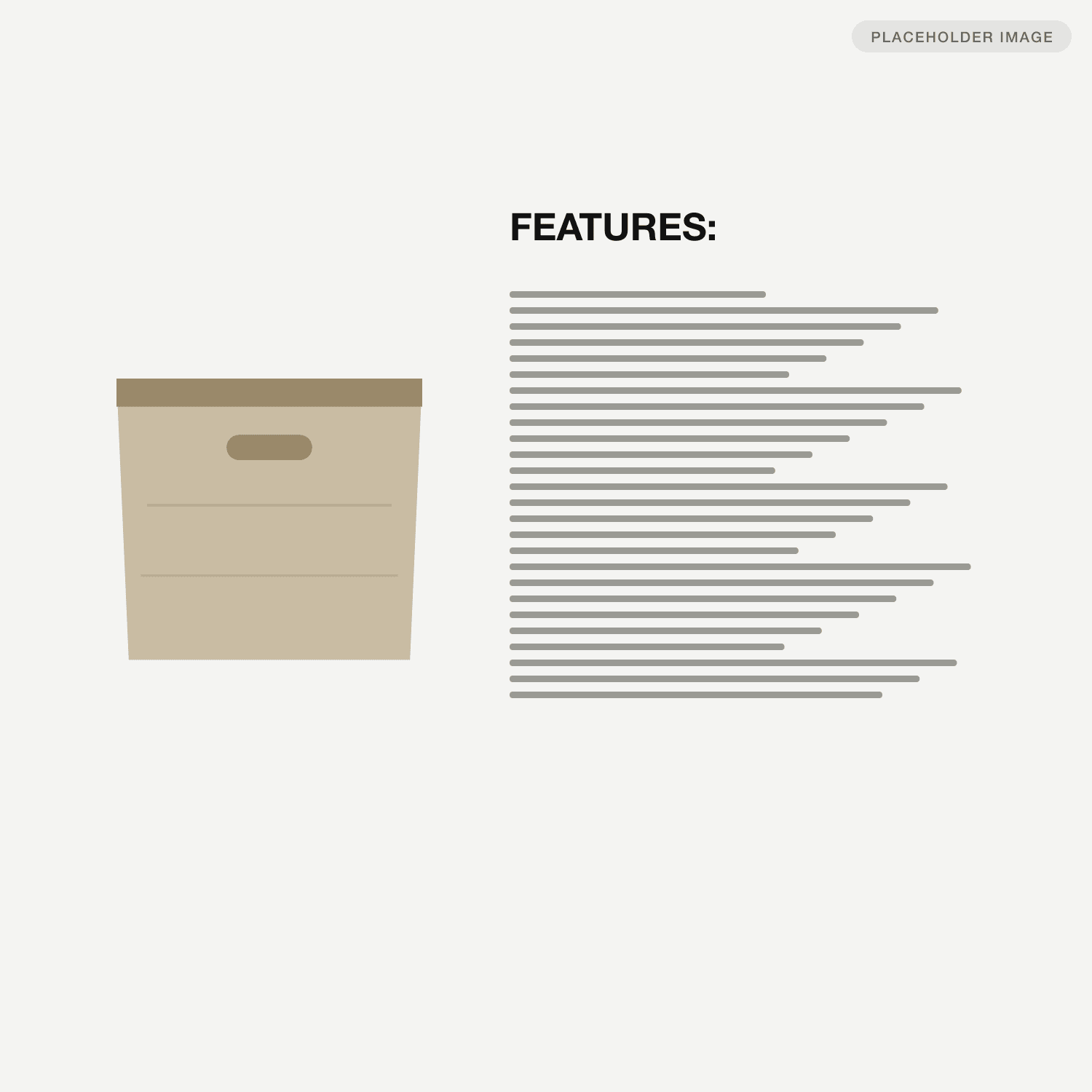 Original secondary image: one bin beside a dense block of small feature text that is unreadable on a phone.